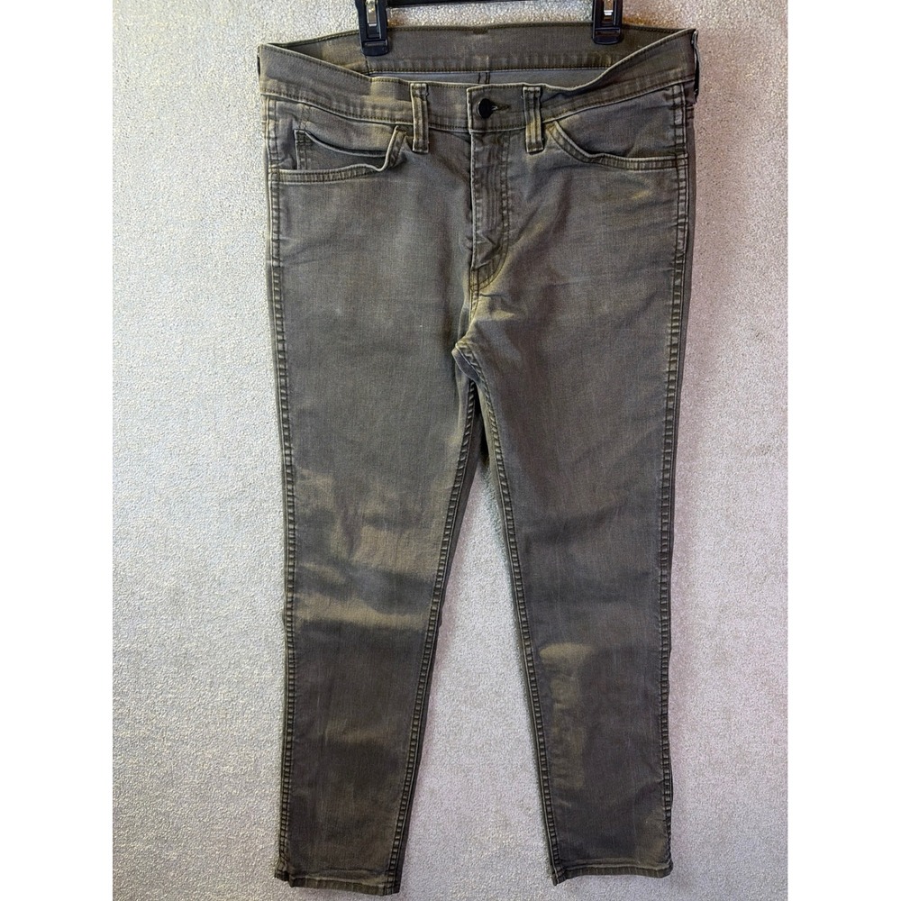 Levi's 511 Slim Jeans Mens 33x32 (Fits 33x31) Green Faded Stretch Denim - Picture 2 of 9